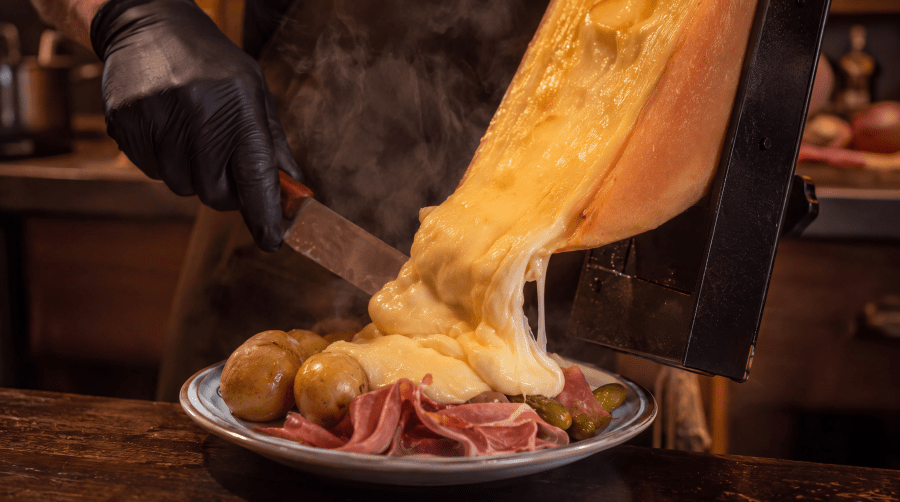 Traditional Swiss raclette